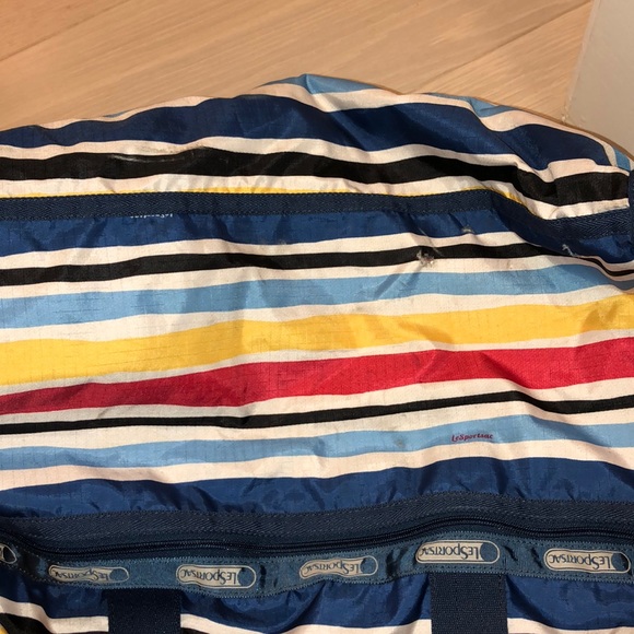 Lesportsac Bags Lesportsac Striped Rainbow Overnight Bag Poshmark